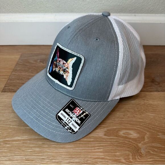 NWT Richardson Owl Gray White Mesh Snapback Hat - Picture 3 of 11